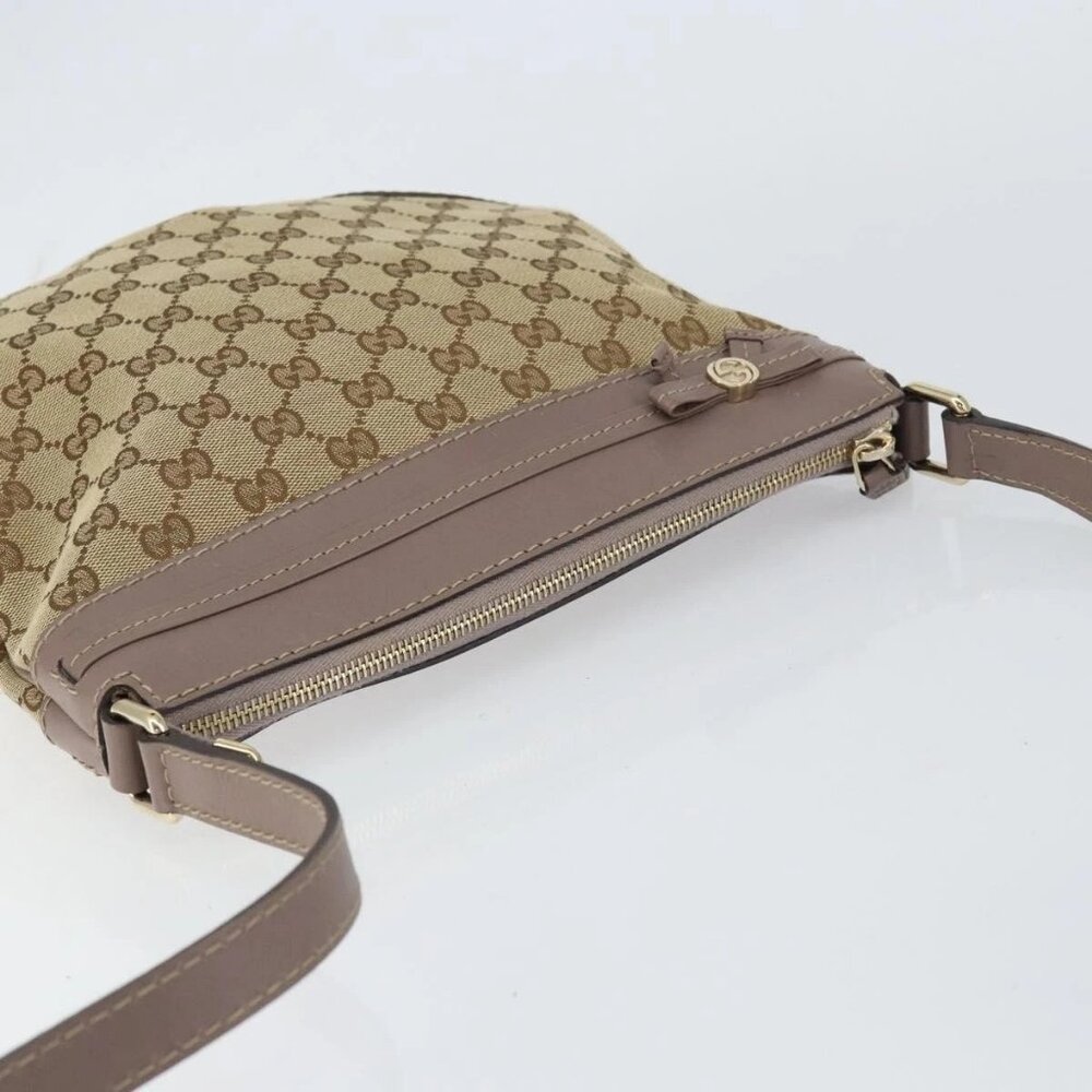GUCCI GG Canvas Web Sherry Line Mayfair Bag Beige Gold 257065 Auth 158808 - Picture 6 of 16